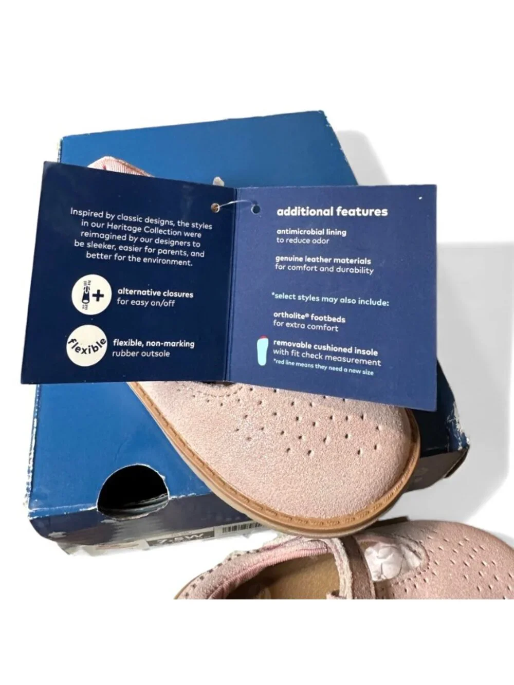 Stride Rite SRT Nell Rose Gold Leather Mary Jane Toddler Girls Shoes 5 WIDE